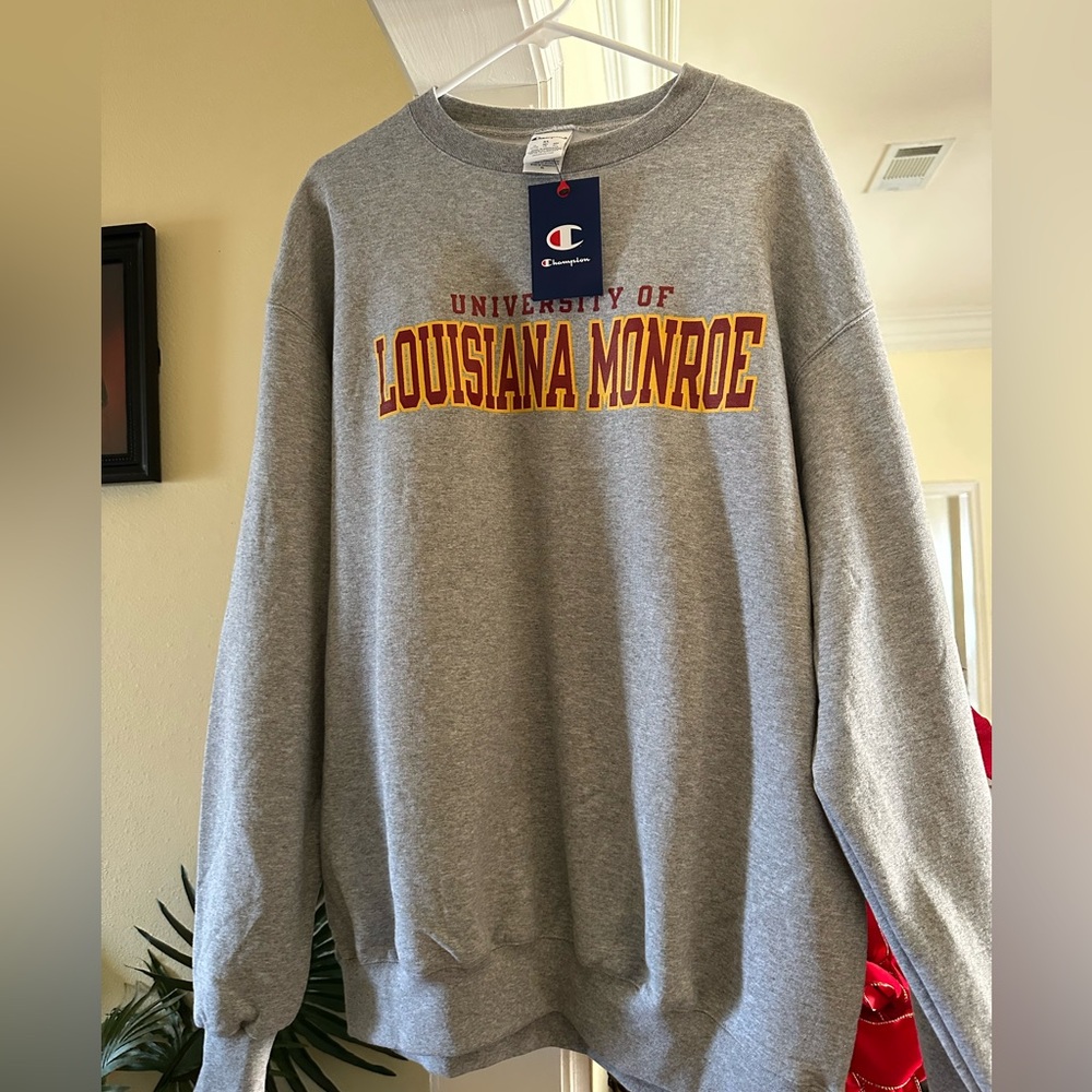 Champion Gray University of Louisiana Monroe Crewneck Sweater